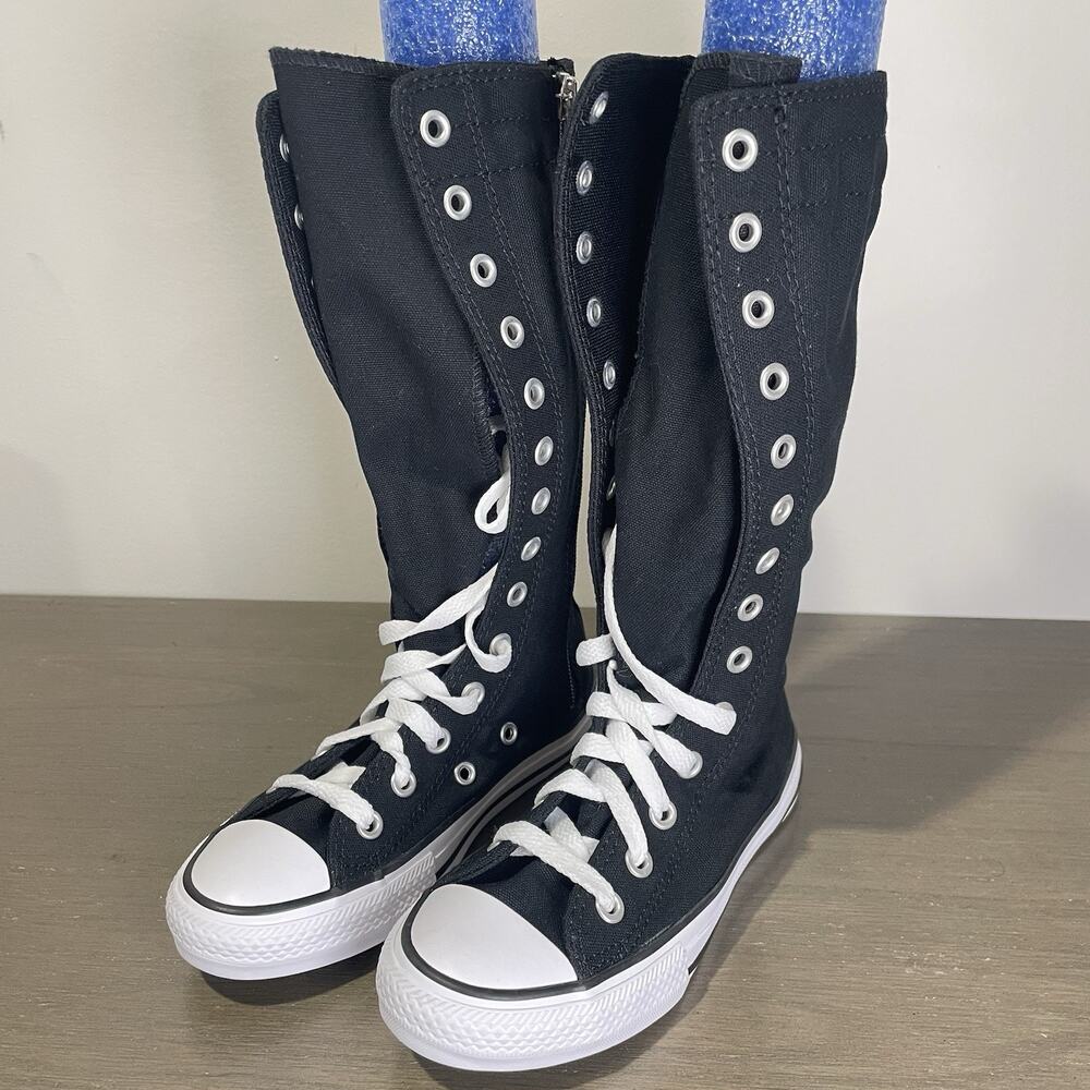 Converse Kids Size 12 Shoes NEW Knee High Chuck Taylor All Star XHi Black Zip Up